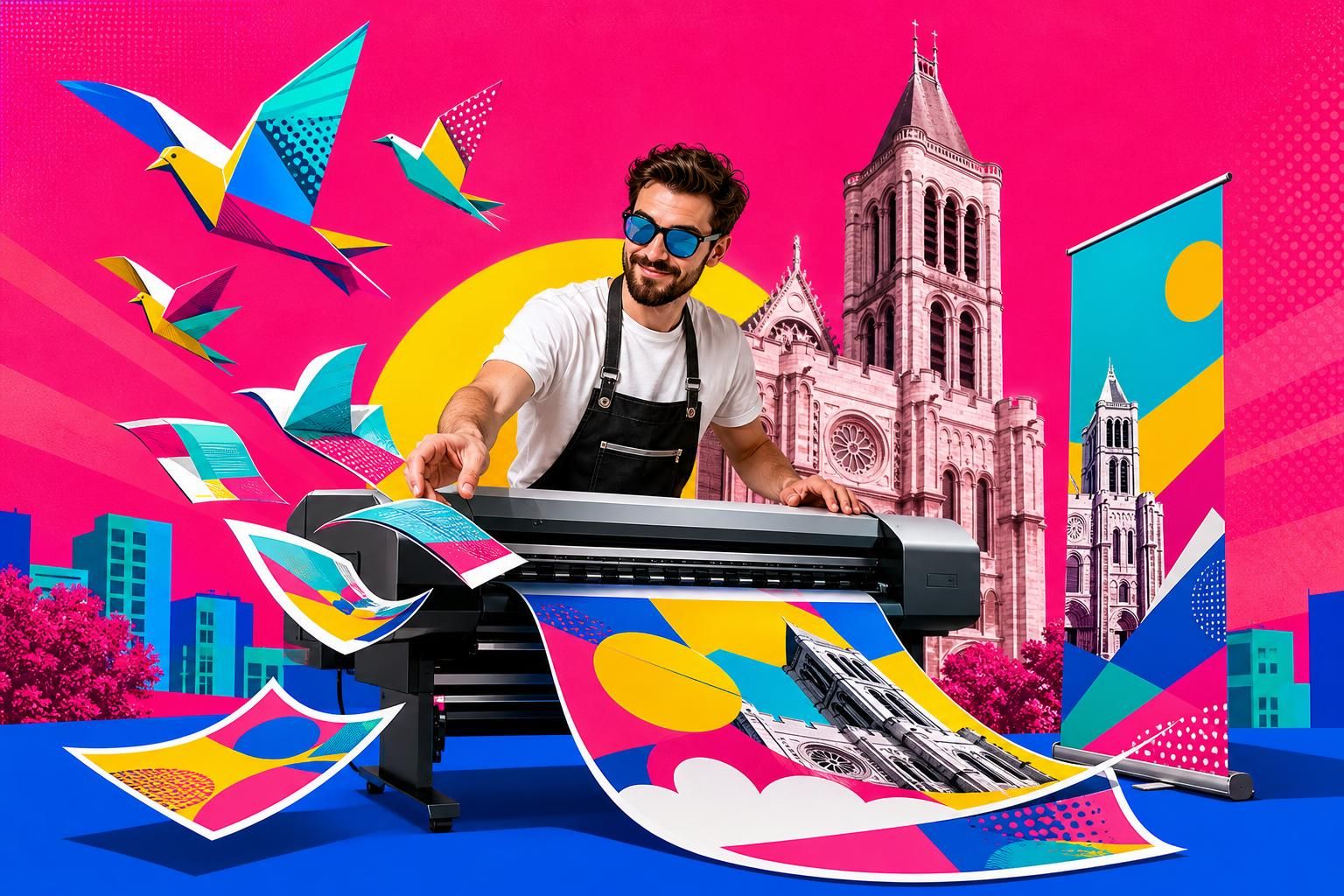 imprimeur express à saint-denis spécialisé dans l'impression rapide de flyers, bâches et supports événementiels pour promouvoir efficacement vos événements et campagnes.